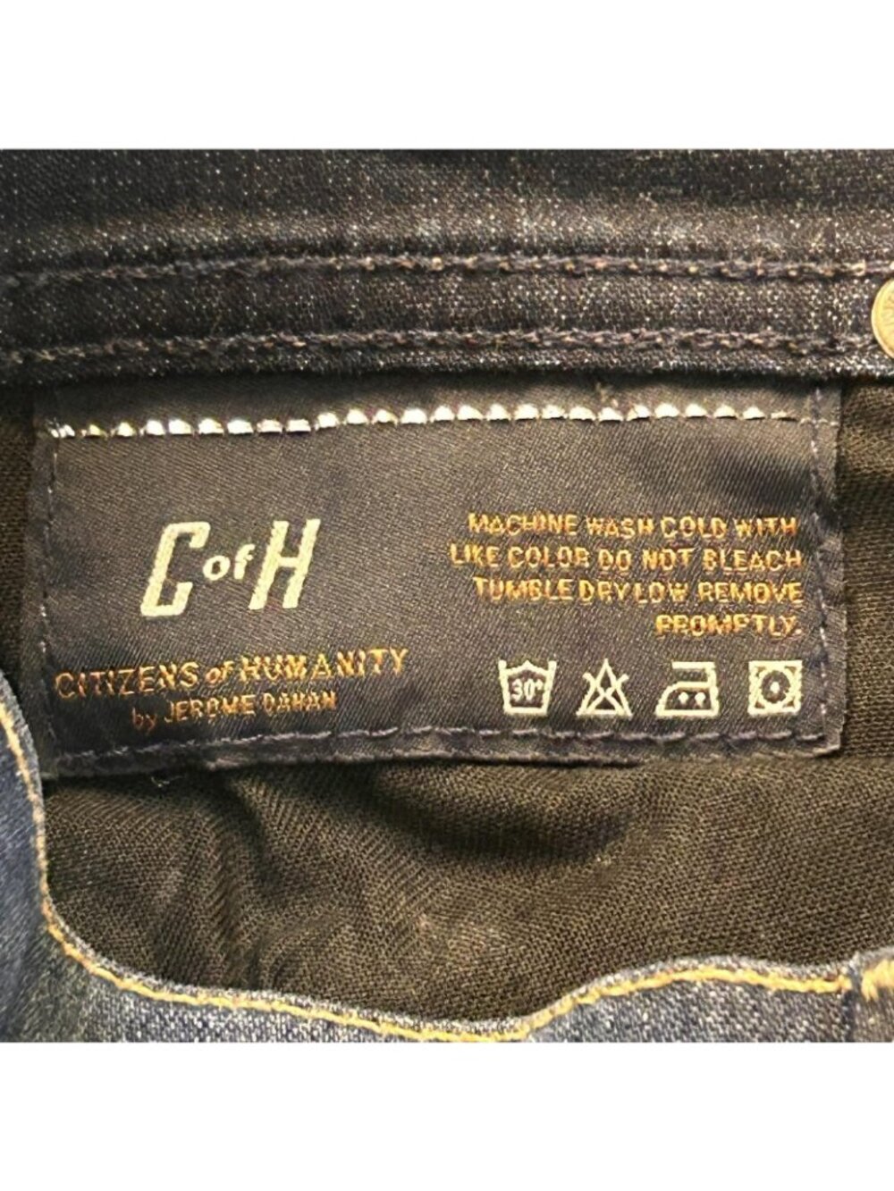 Citizens Of Humanity Dani Jeans Womens 28 Blue Dark Wash Cropped Straight Cuffed - Picture 6 of 13